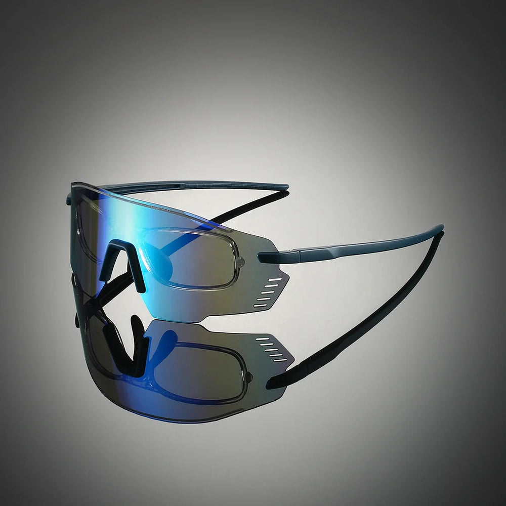 KAMMPT Protective Sports Goggle Men Fashion Oversized Mirror Outdoor Protective Sunglasses Women Trendy Anti-UV Cycling Shades
