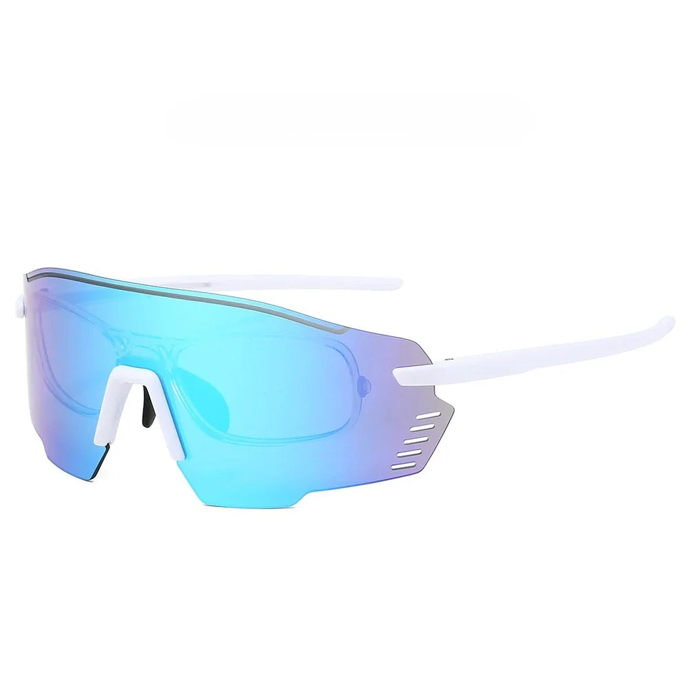 KAMMPT Protective Sports Goggle Men Fashion Oversized Mirror Outdoor Protective Sunglasses Women Trendy Anti-UV Cycling Shades