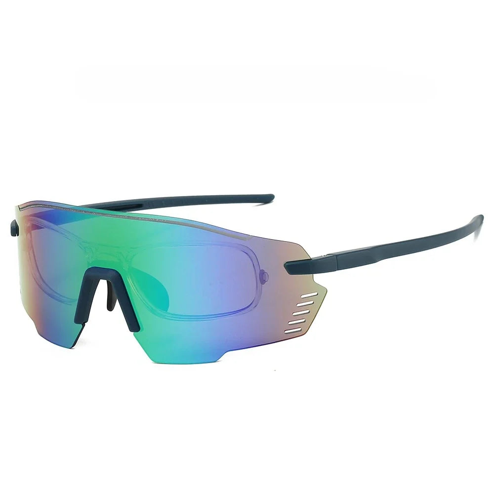 KAMMPT Protective Sports Goggle Men Fashion Oversized Mirror Outdoor Protective Sunglasses Women Trendy Anti-UV Cycling Shades