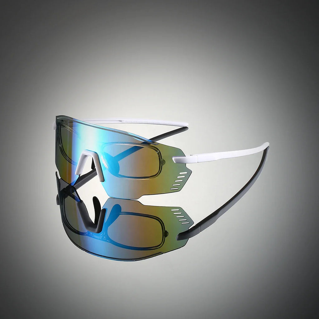 KAMMPT Protective Sports Goggle Men Fashion Oversized Mirror Outdoor Protective Sunglasses Women Trendy Anti-UV Cycling Shades
