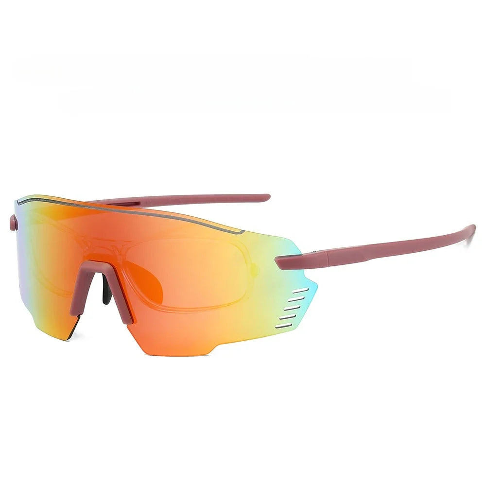 KAMMPT Protective Sports Goggle Men Fashion Oversized Mirror Outdoor Protective Sunglasses Women Trendy Anti-UV Cycling Shades