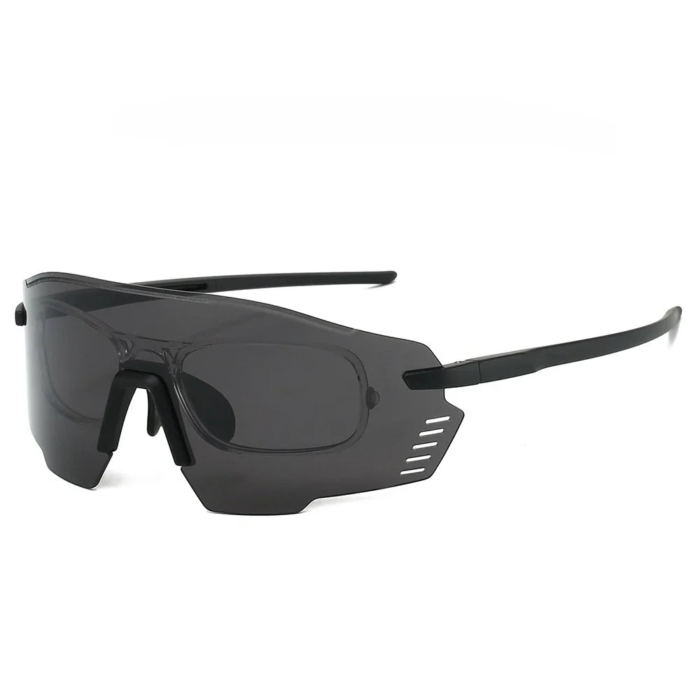 KAMMPT Protective Sports Goggle Men Fashion Oversized Mirror Outdoor Protective Sunglasses Women Trendy Anti-UV Cycling Shades