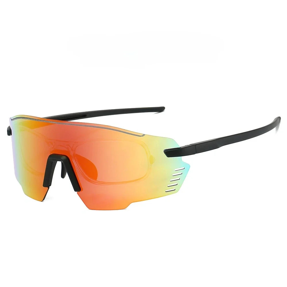KAMMPT Protective Sports Goggle Men Fashion Oversized Mirror Outdoor Protective Sunglasses Women Trendy Anti-UV Cycling Shades