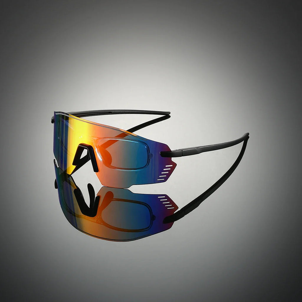 KAMMPT Protective Sports Goggle Men Fashion Oversized Mirror Outdoor Protective Sunglasses Women Trendy Anti-UV Cycling Shades